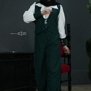 ست-شومیز-شلوار-جلیقه-مدل-پاپیون-رنگ-مشکی