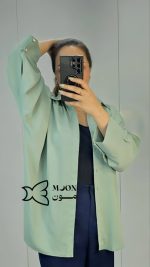 شومیز-مانتویی-کیمیا-سبز-کمرنگ