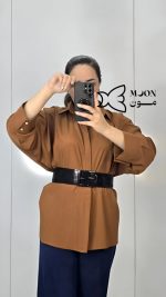 شومیز-مانتویی-کیمیا-قهوه-ای-2