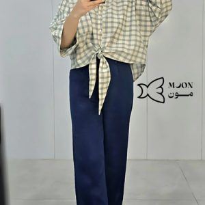 شومیز-گره-ای-چهارخونه-نورا
