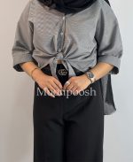 شومیز جلو گره ای چهارخونه - Image 3