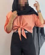شومیز جلو گره ای چهارخونه - Image 4