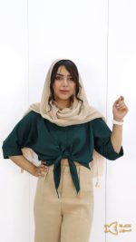 خرید شومیز گره ای سبز نیلا