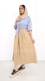 ست-شومیز-دامن-ژینا-کرمی-تیره