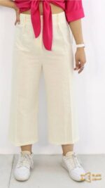 شلوار نیم بگ کرمی روشن محبوب