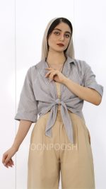 شومیز-گره-ای-دیبا-طوسی