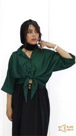 شومیز گره ای سبز نگین (1)