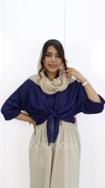 شومیز-گره-ای-سرمه-ای-نگین