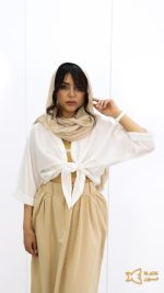 شومیز گره ای سفید نگین