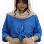 قیمت شومیز گره ای آبی نگین