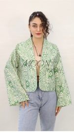 کت ژاکارد کوک دوزی سبز