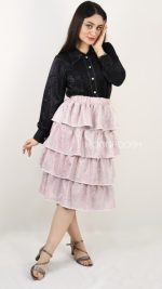 دامن قیطون ابرا صورتی