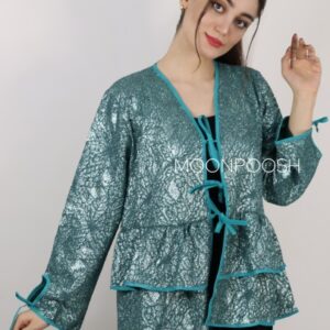 شومیز قیطون دوزی سبز