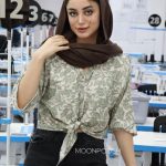 خرید شومیز گره ای سوین سبز