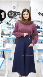 شلوار دامنی ریما سرمه ای