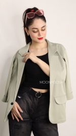 کت یقه انگلیسی رزین سبز