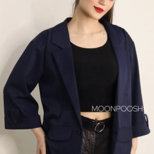 کت یقه انگلیسی رزین سرمه ای