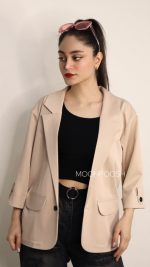 کت یقه انگلیسی رزین کرمی (1)