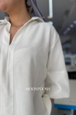 شومیز-جلو-بسته-بارانا--سفید-جلو