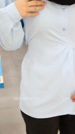 شومیز مانتویی ژاکلین پروانه آبی