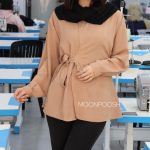 شومیز مانتویی ژاکلین پروانه نسکافه ای