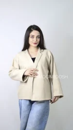 کت فوترکرمی روشن آستین رگلان گیلدا