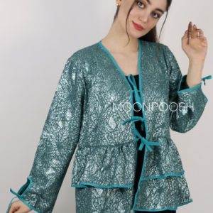 شومیز قیطون دوزی سبز