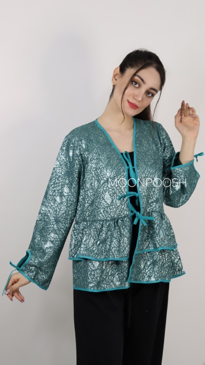 شومیز قیطون دوزی سبز