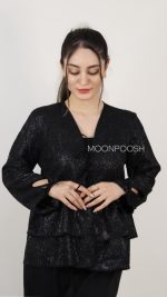 شومیز قیطون دوزی سیاه