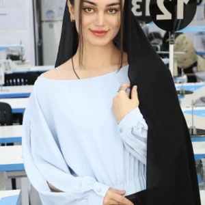 کراپ شومیز خفاشی آبی