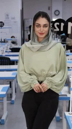 کراپ شومیز خفاشی سبز ماپا