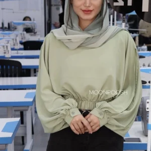 کراپ شومیز خفاشی سبز ماپا