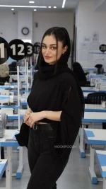 کراپ شومیز خفاشی مشکی
