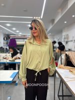 شومیز-کراپ-خفاشی-ژاکلین-سبز-ماچا