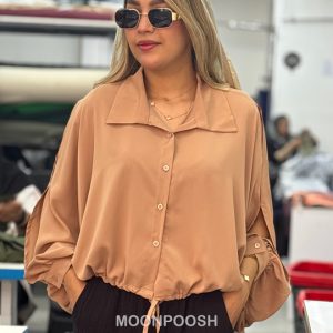 شومیز-کراپ-خفاشی-ژاکلین-کرمی-تیره-سایت