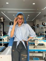 شومیز-گره-ای-دیبا-آبی-سایت